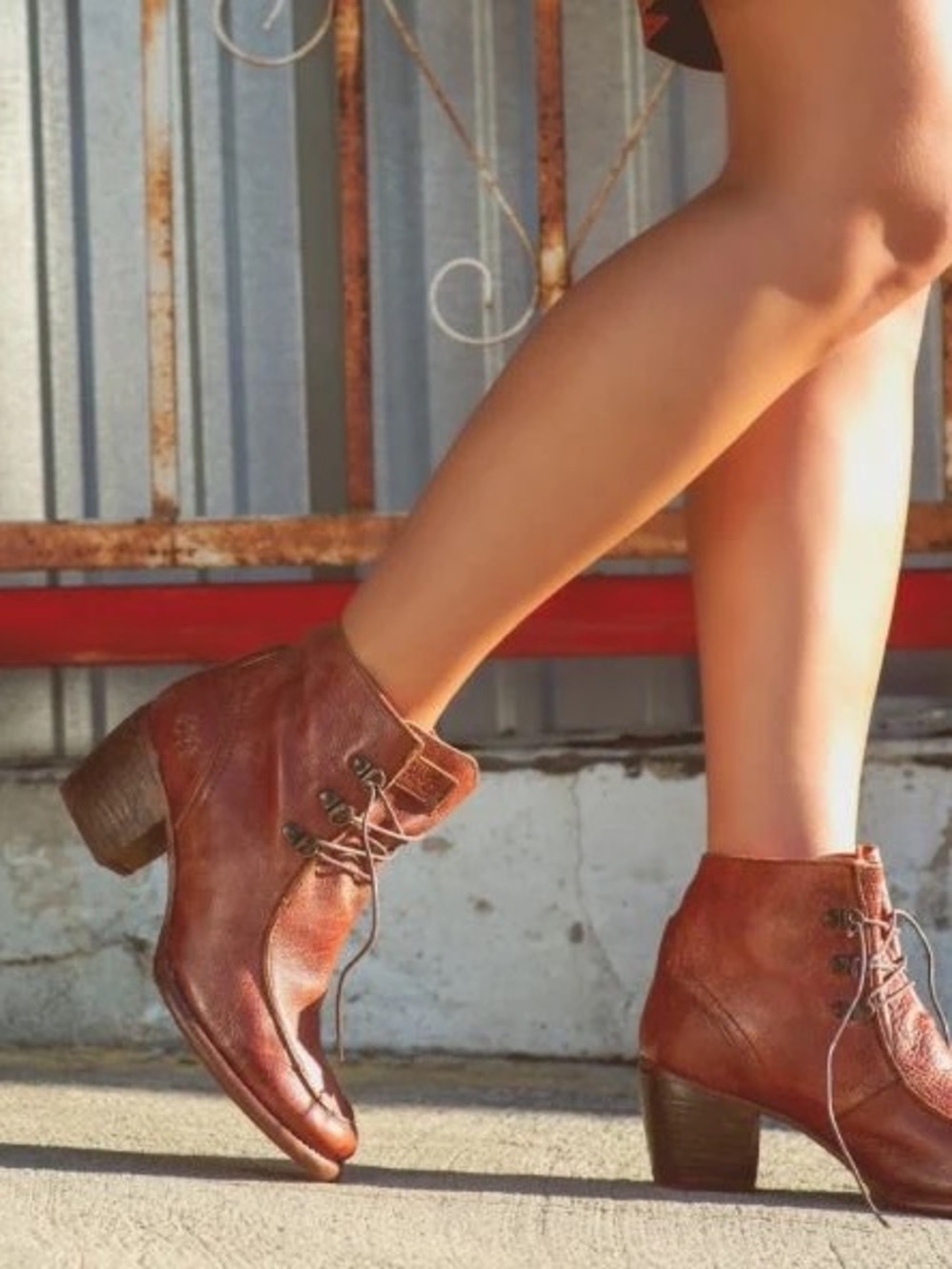 BED|STÜ Mage Cognac Leather Lace-Up Ankle Boots – Size 7 – New with Box